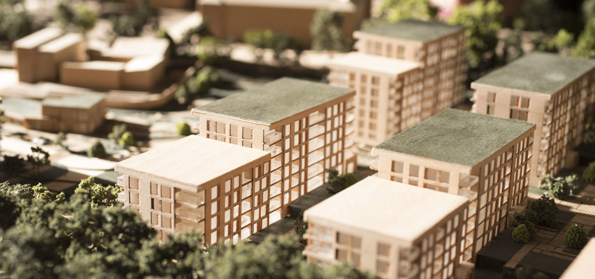 Architectural scale model of an apartment development